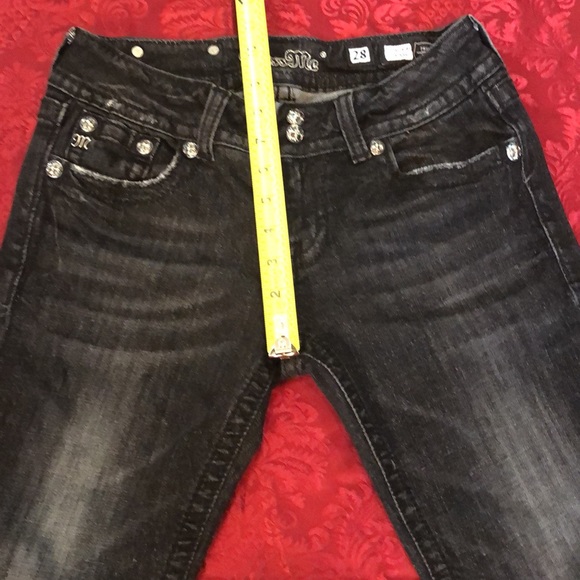Miss Me Sz 28 angel wing embellished black skinny jeans w/factory distressing 🧿 - Picture 16 of 16